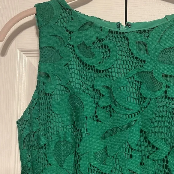 NWOT Eva Mendes for New York & Co lace overlay sleeveless green dress size 4 - Picture 6 of 14
